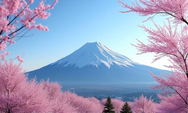 桜の季節の富士山