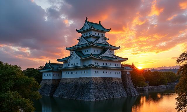 夕暮れの大阪城